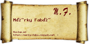 Márky Fabó névjegykártya